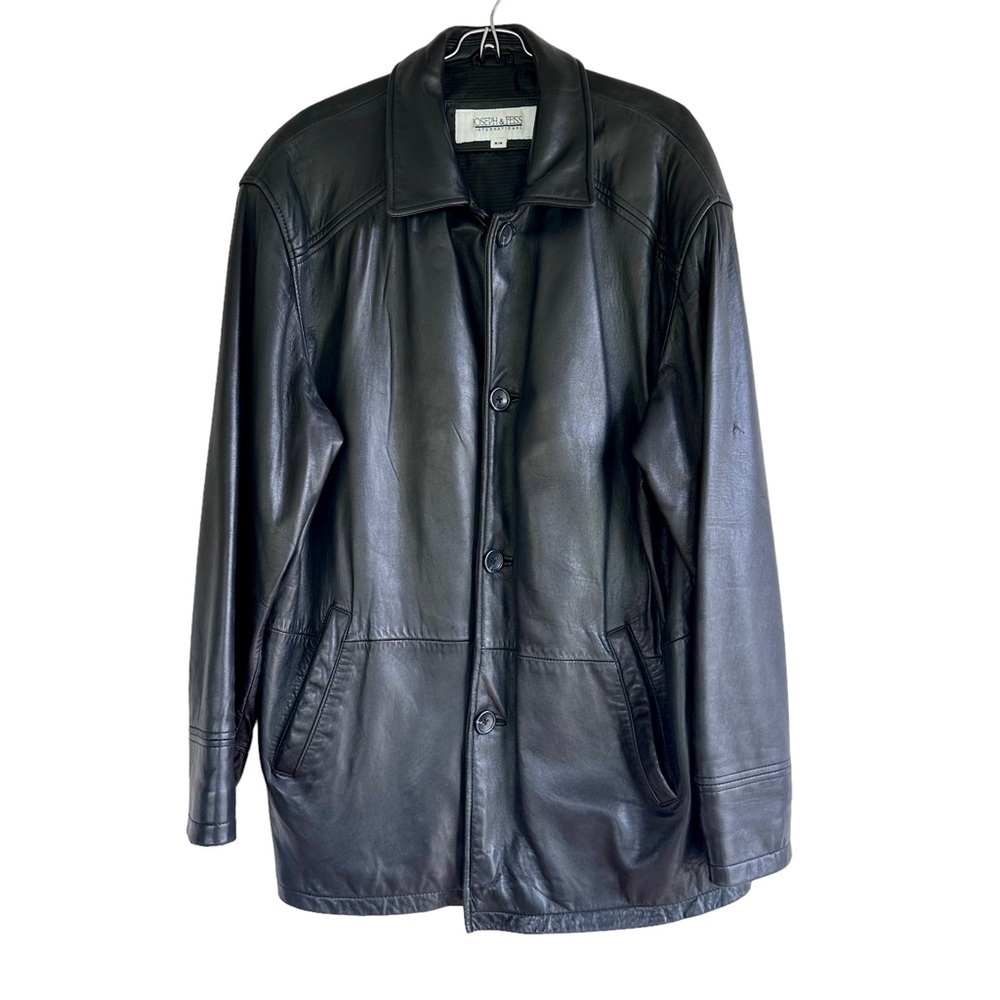 Oversized Boyfriend Black Lambskin Leather Coat Jacket Buttery Soft Quiet Luxury - Picture 4 of 13